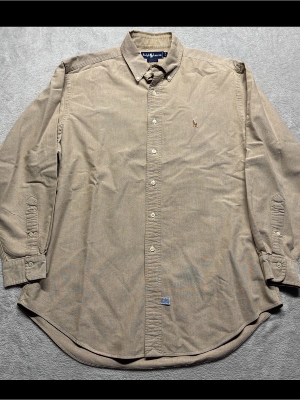 Ralph Lauren Yarmouth Button Down Shirt Tan Beige Oxford Cotton Men’s 16-34